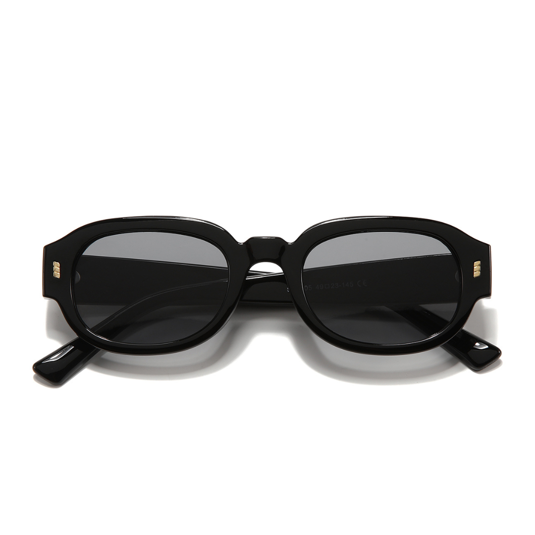 Venom Full Black Oval Sunglasses