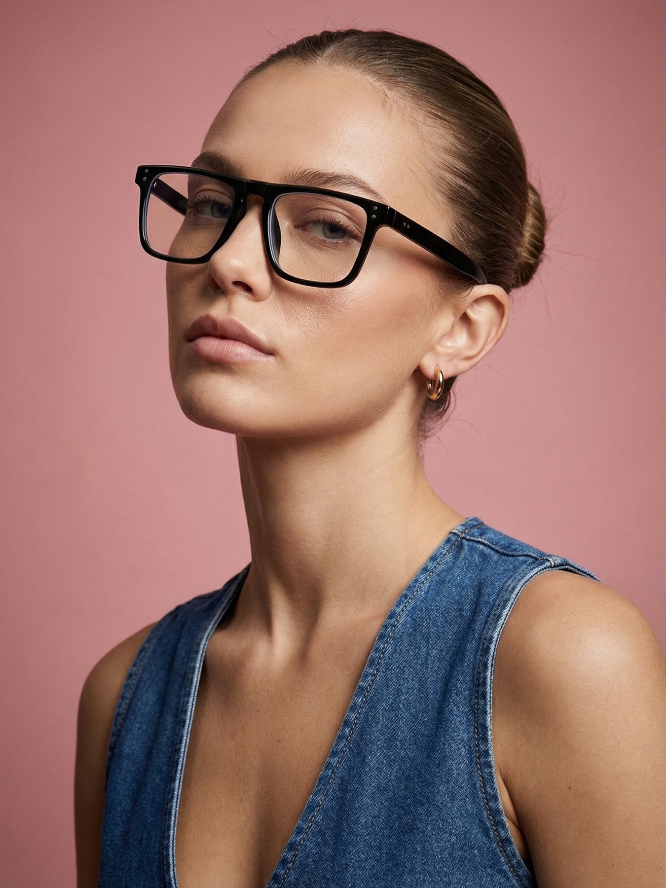 Pardon Black Clear Premium Rectangle Sunglasses