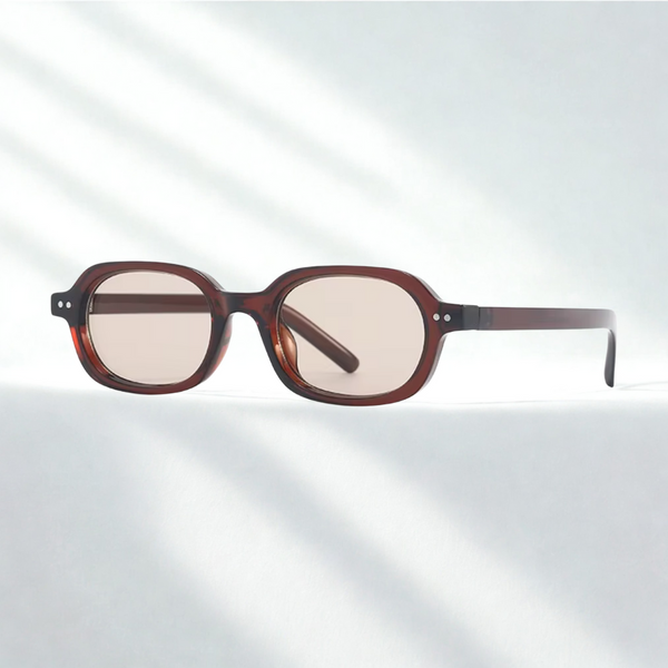 Korean V2 Full Brown Rectangle Sunglasses