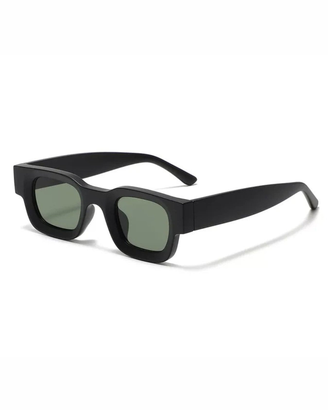 Vintage V1 Black Green Square Sunglasses