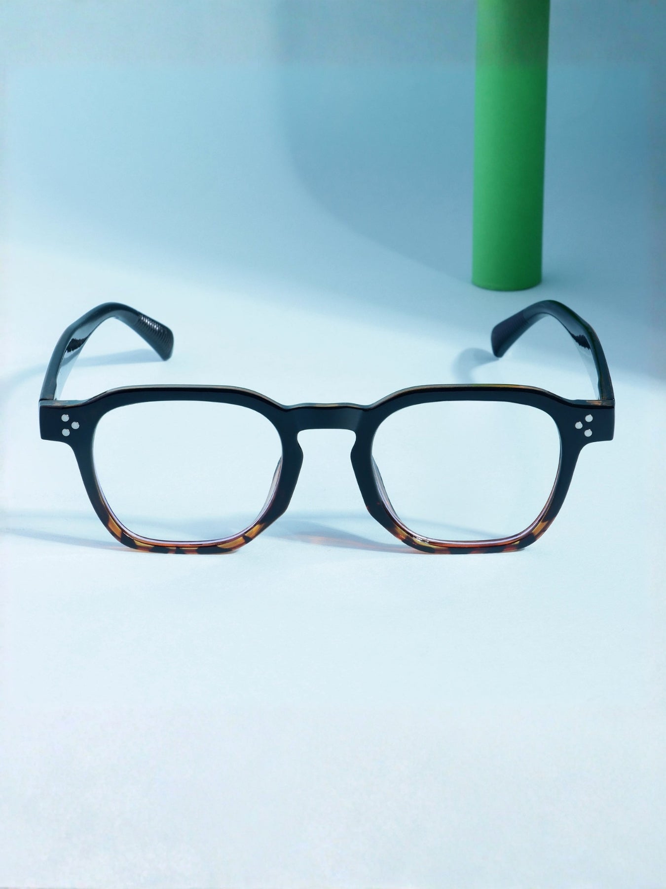 J-Bond Black Tortoise Clear Square Sunglasses