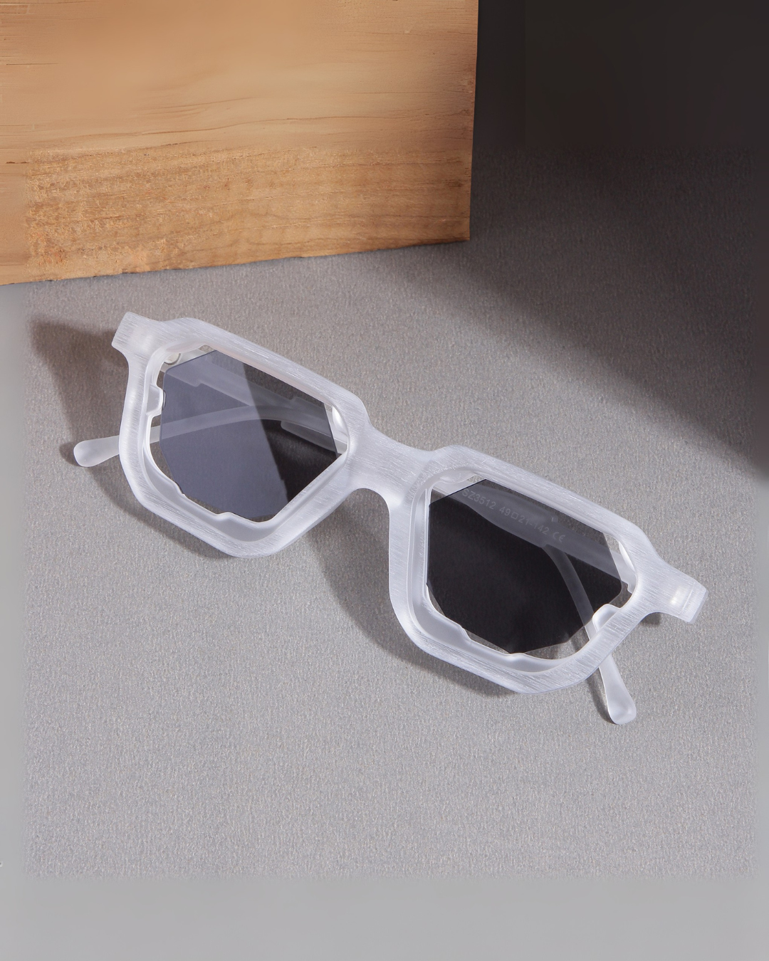 Crystal Clear Black Square Sunglasses