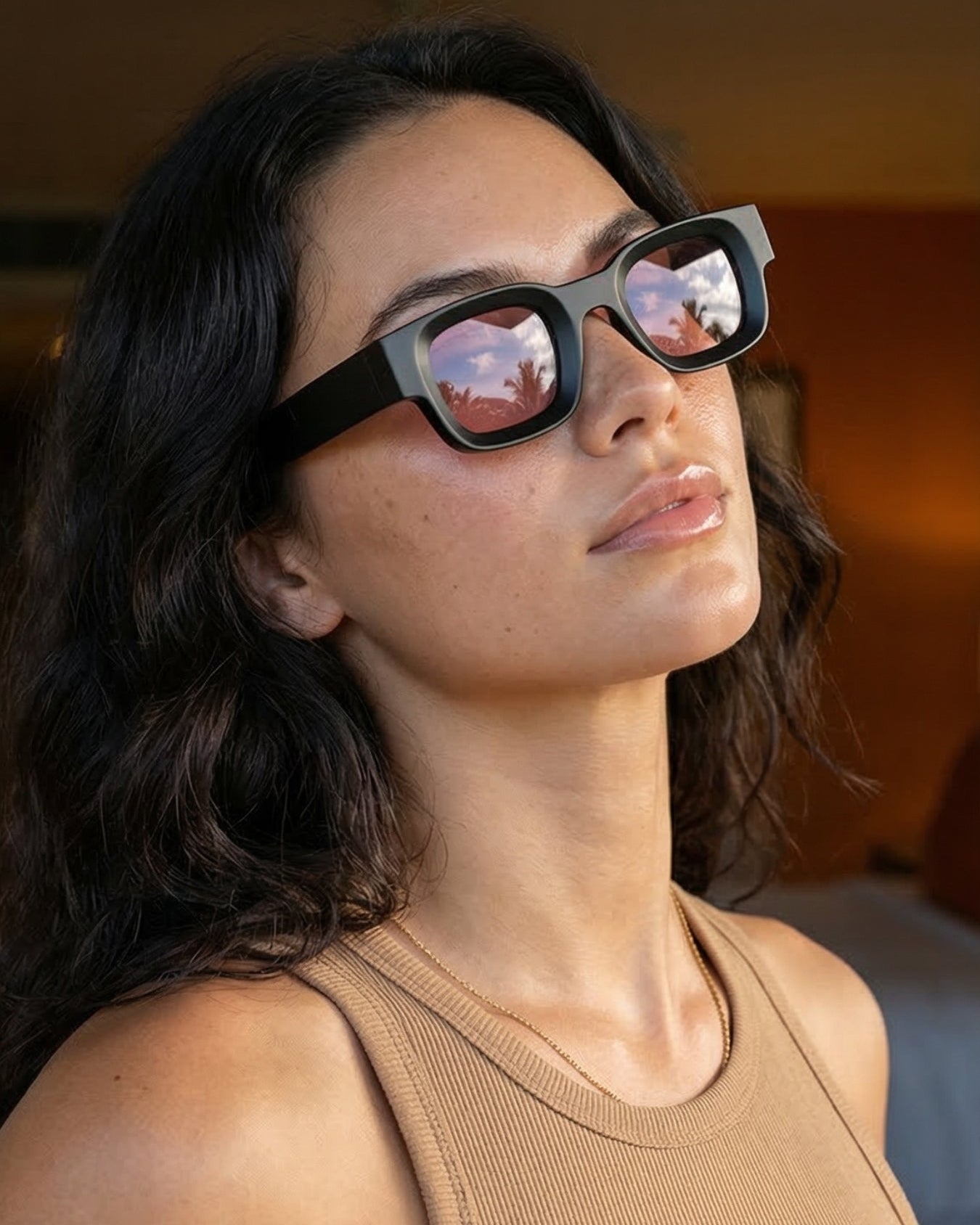 Vintage V1 Black Pink Square Sunglasses