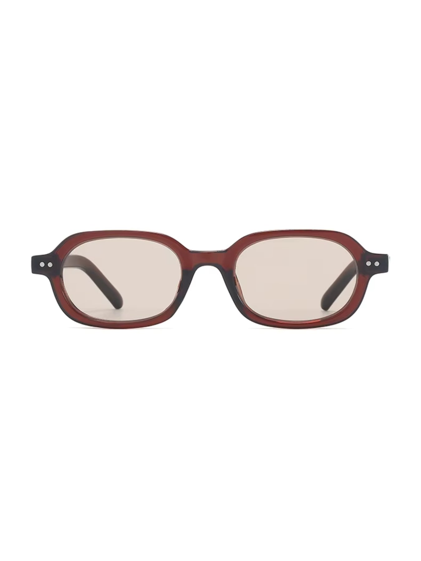 Korean V2 Full Brown Rectangle Sunglasses