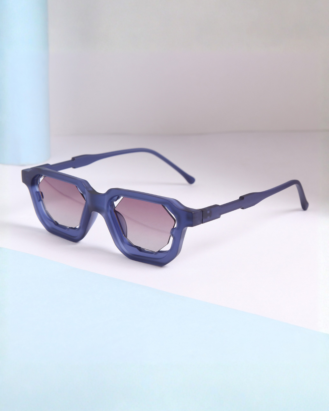 Crystal Blue Gradient Square Sunglasses