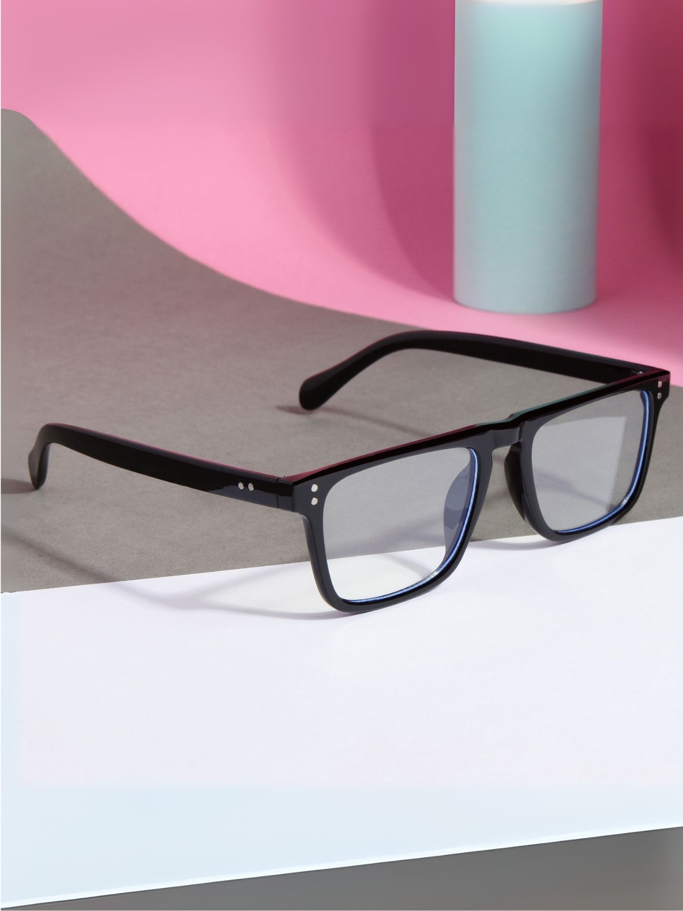 Pardon Black Clear Premium Rectangle Sunglasses