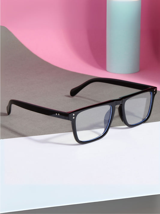 Pardon Black Clear Premium Rectangle Sunglasses