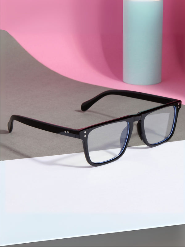 Pardon Black Clear Premium Rectangle Sunglasses