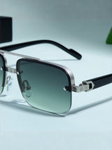 GG2317 Black and Green Gradient Rectangle Sunglasses