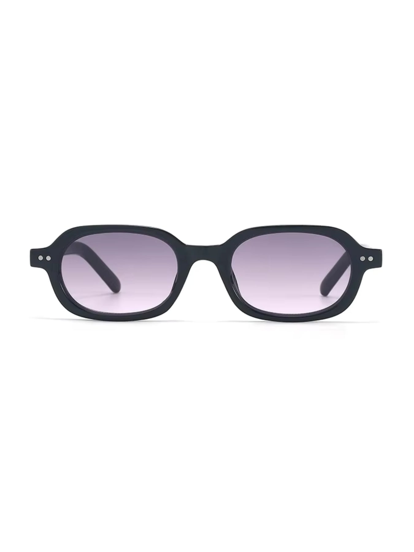 Korean V2 Black Purple Gradient Rectangle Sunglasses