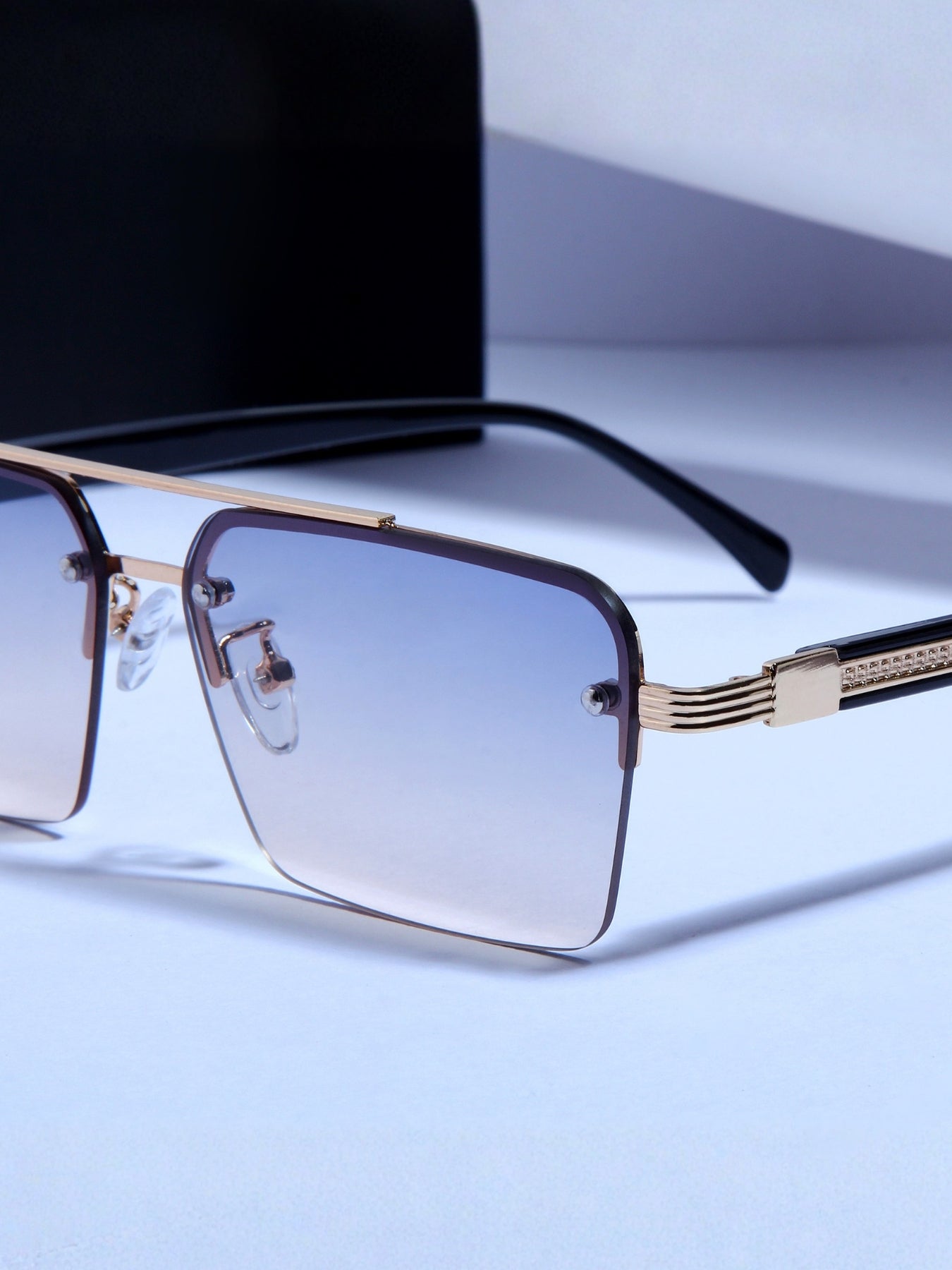 GG2349 Black Peach Gradient Rectangle Sunglasses