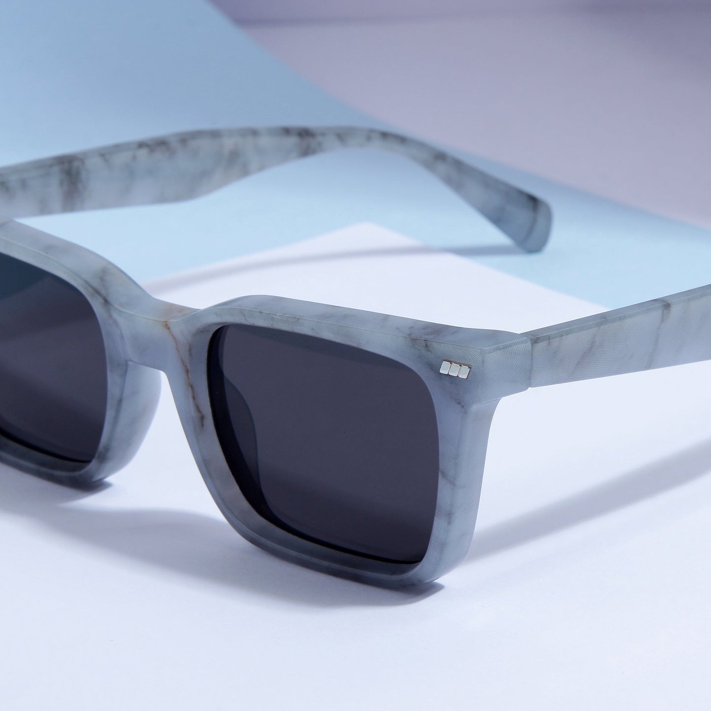 Castels Marble Black Rectangle Sunglasses
