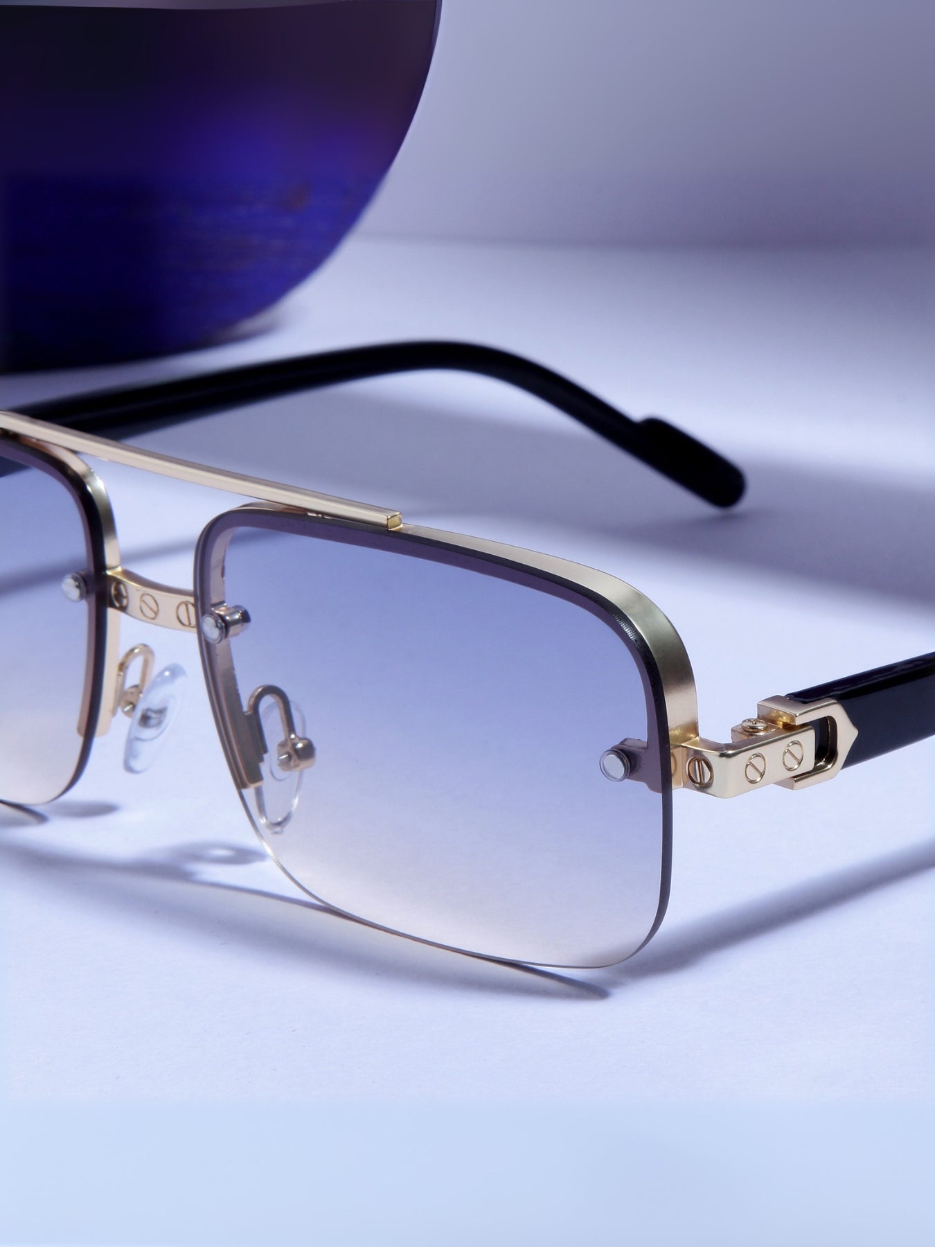 GG2317 Black Peach Gradient Rectangle Sunglasses
