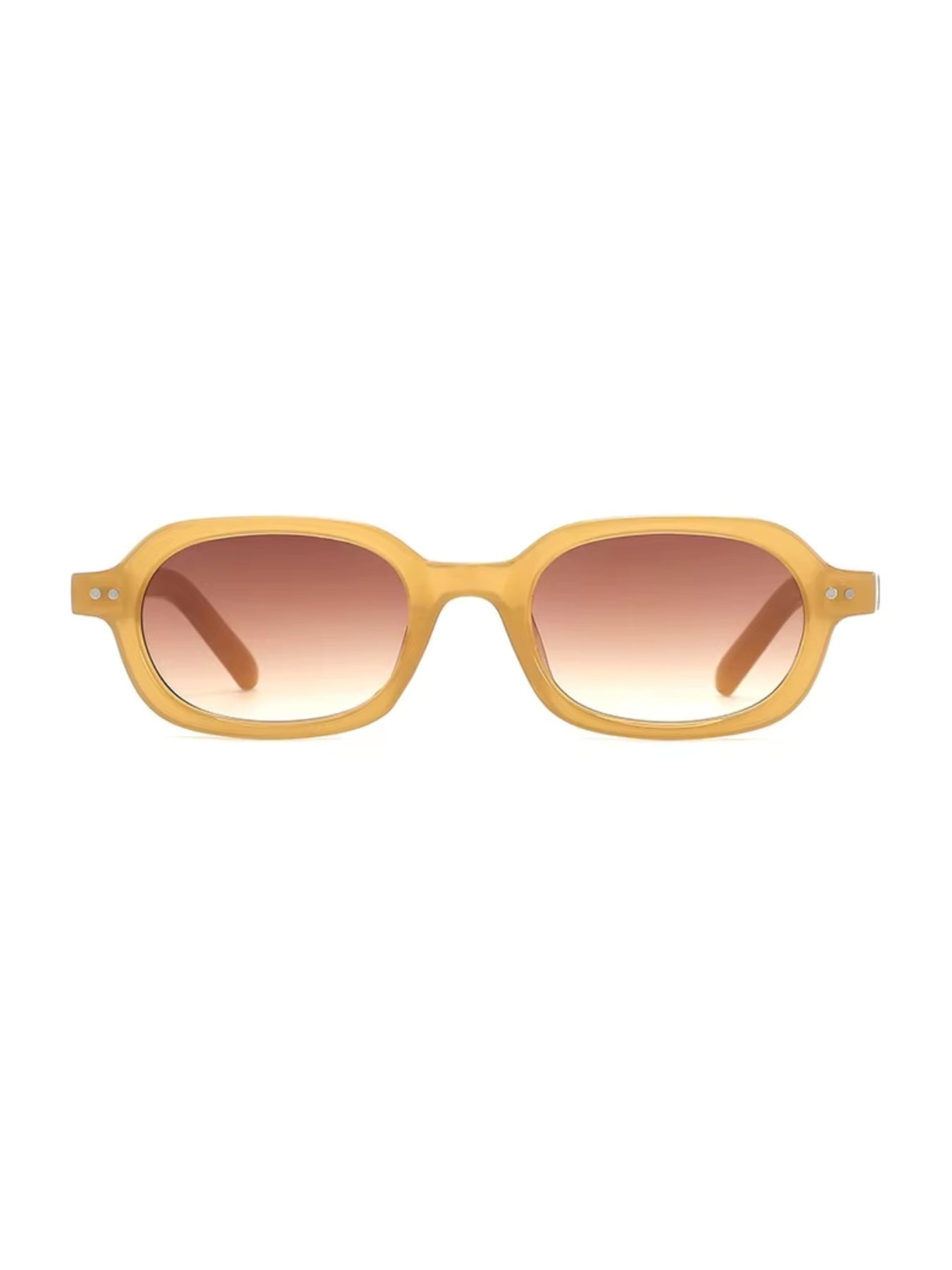 Korean V2 Orange Brown Gradient Rectangle Sunglasses