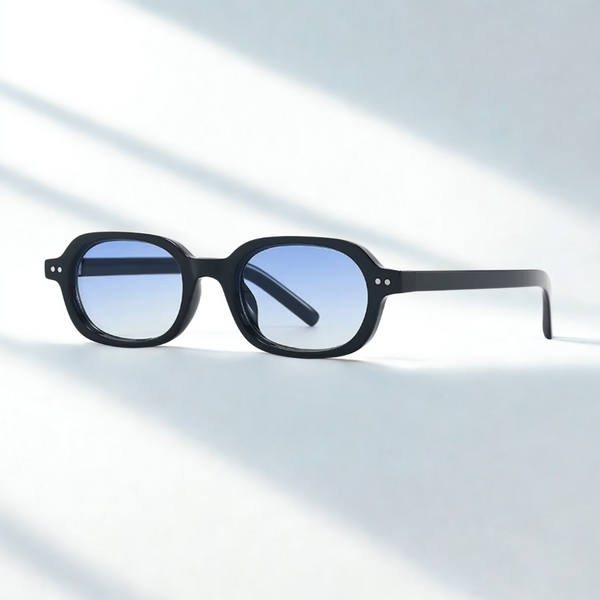 Korean V2 Black Blue Gradient Rectangle Sunglasses