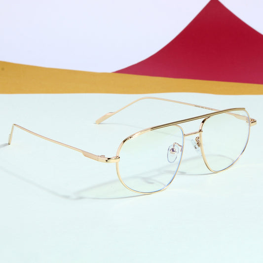 Gold Clear Pilot Sunglasses