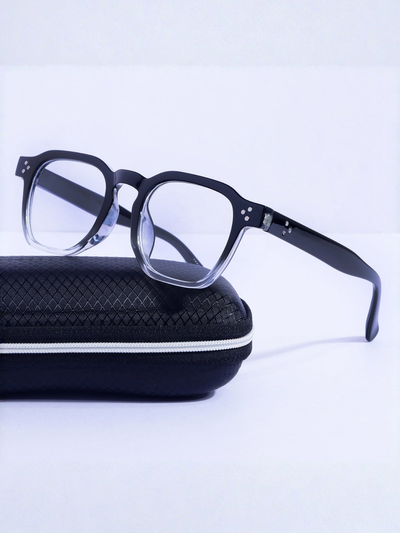 J-Bond Black Tr. Clear Square Sunglasses