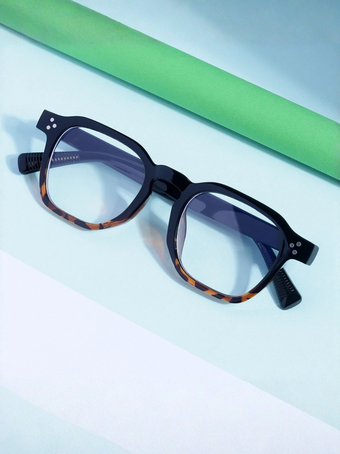 J-Bond Black Tortoise Clear Square Sunglasses