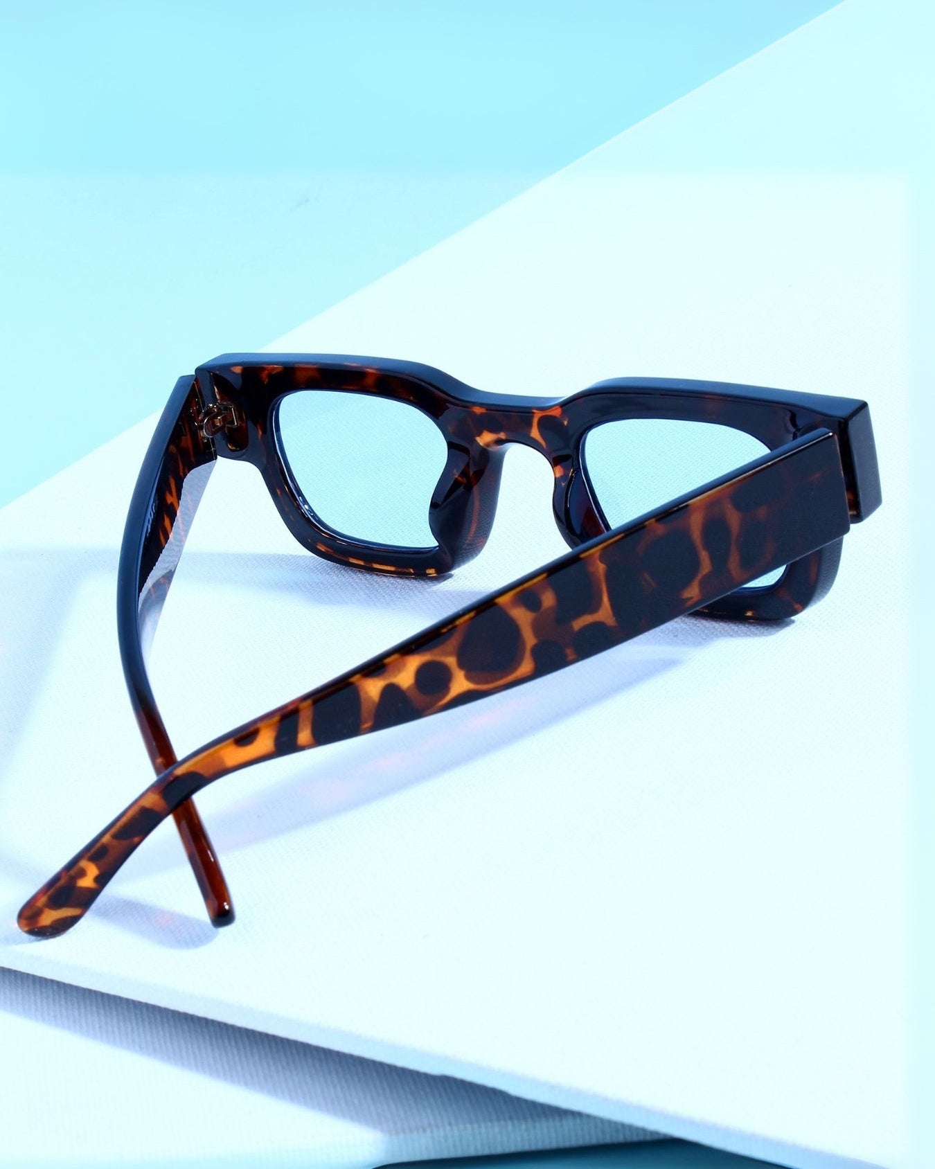 Vintage V1 Tortoise Black Blue Square Sunglasses