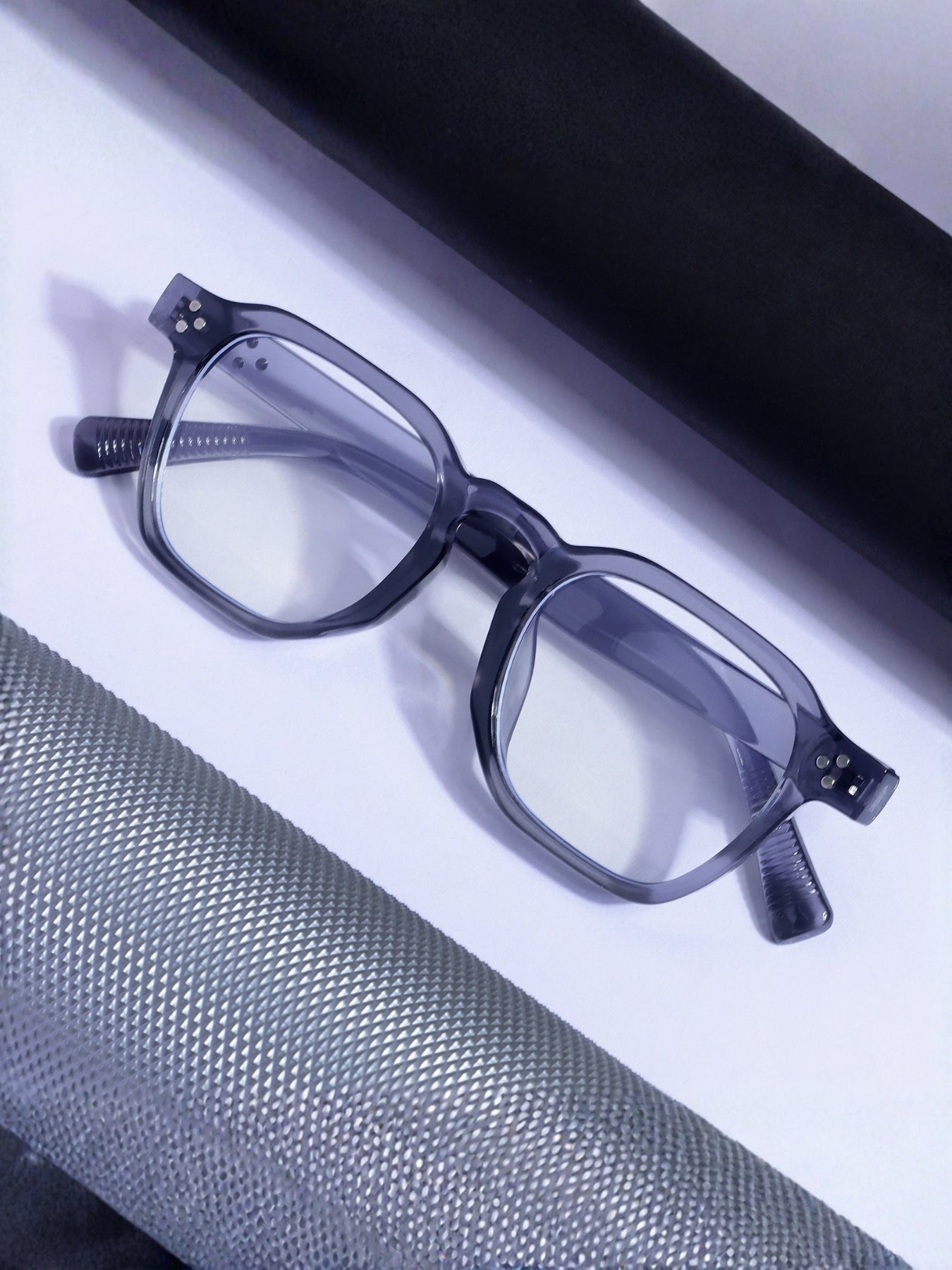 J-Bond Grey Clear Square Sunglasses