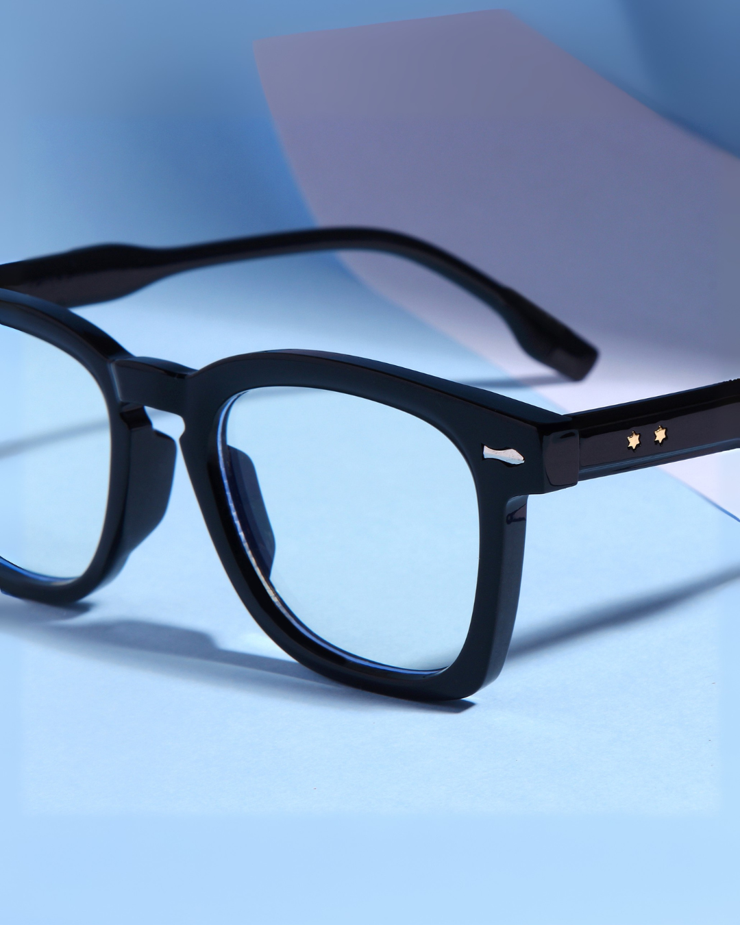 Michel Black Clear Square Sunglasses