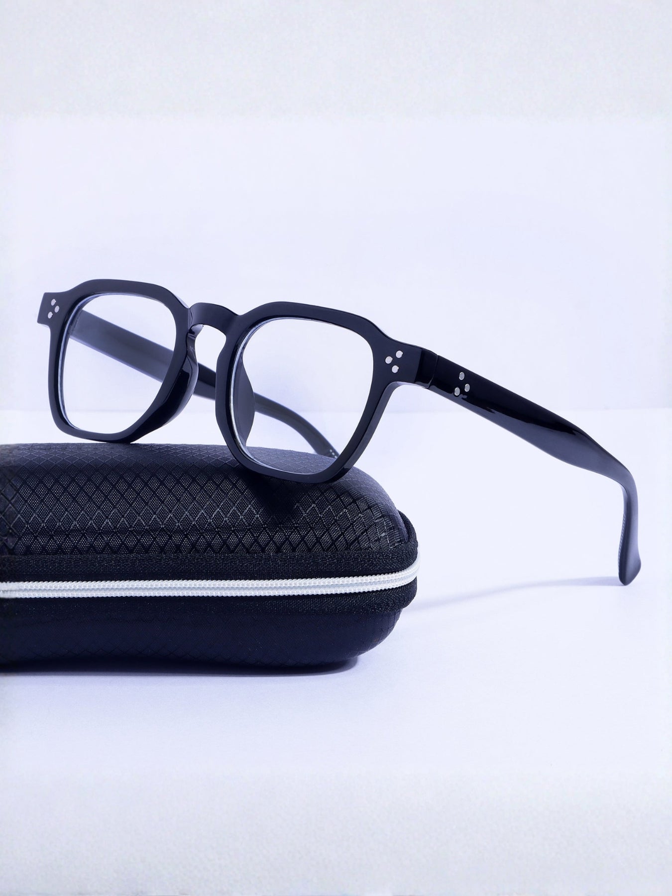 J-Bond Black Clear Square Sunglasses