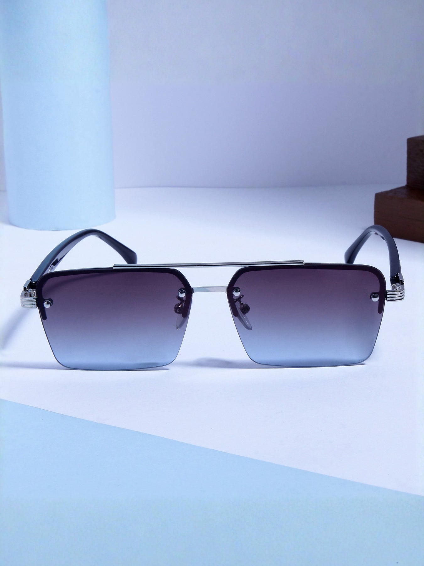 GG2349 Black Blue Gradient Rectangle Sunglasses