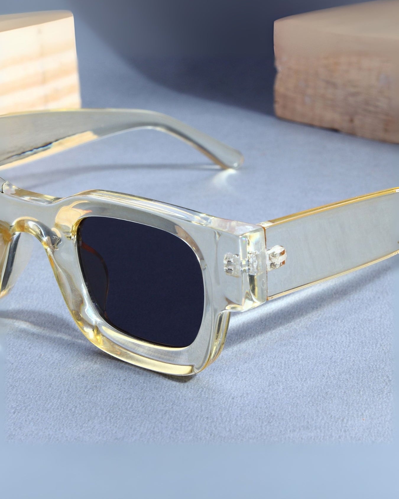 Vintage V1 Yellow Black Square Sunglasses