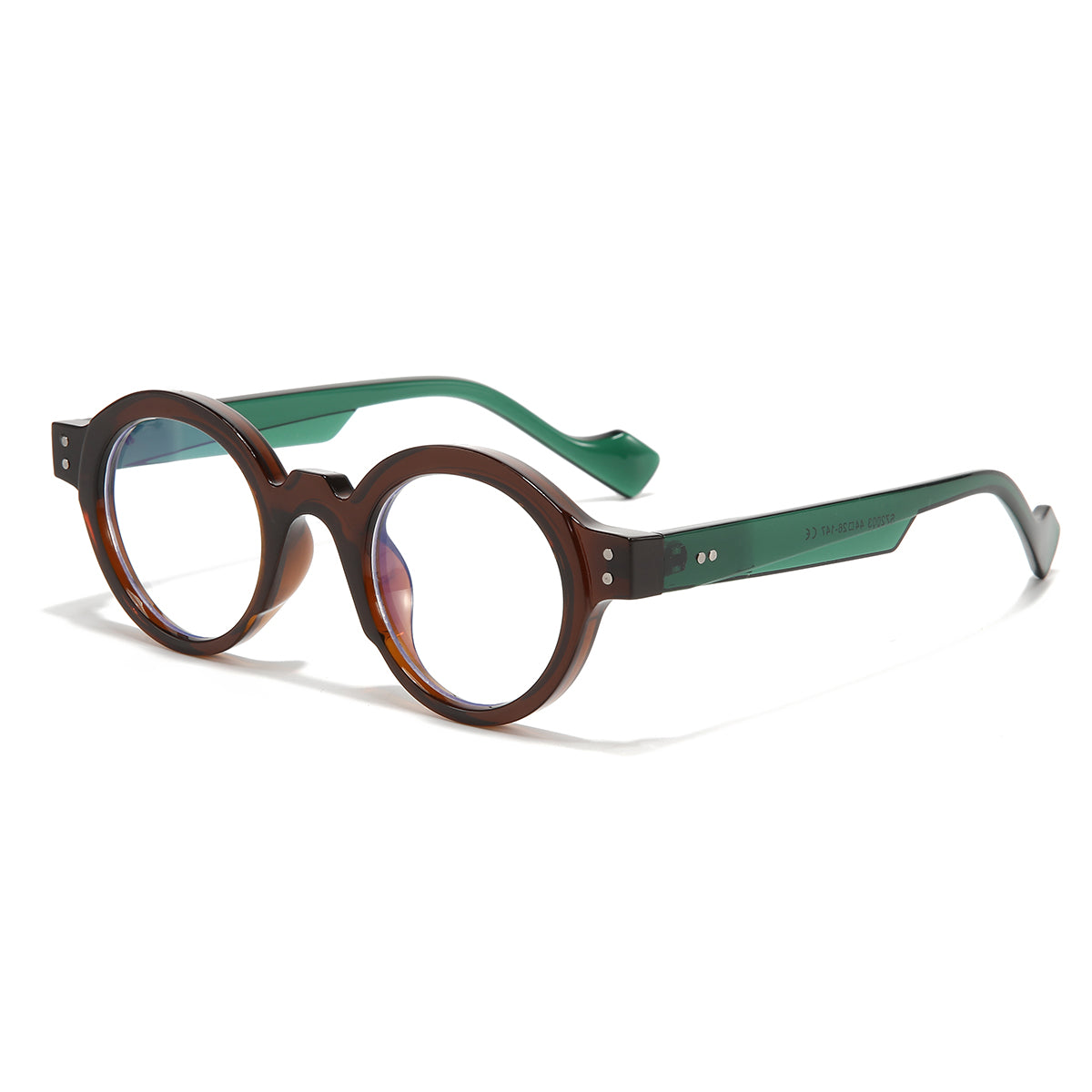 Green Brown Clear SZ 2003 Round Sunglasses