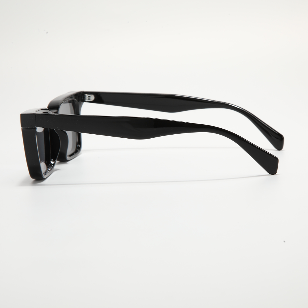 Castels Full Black Rectangle Sunglasses