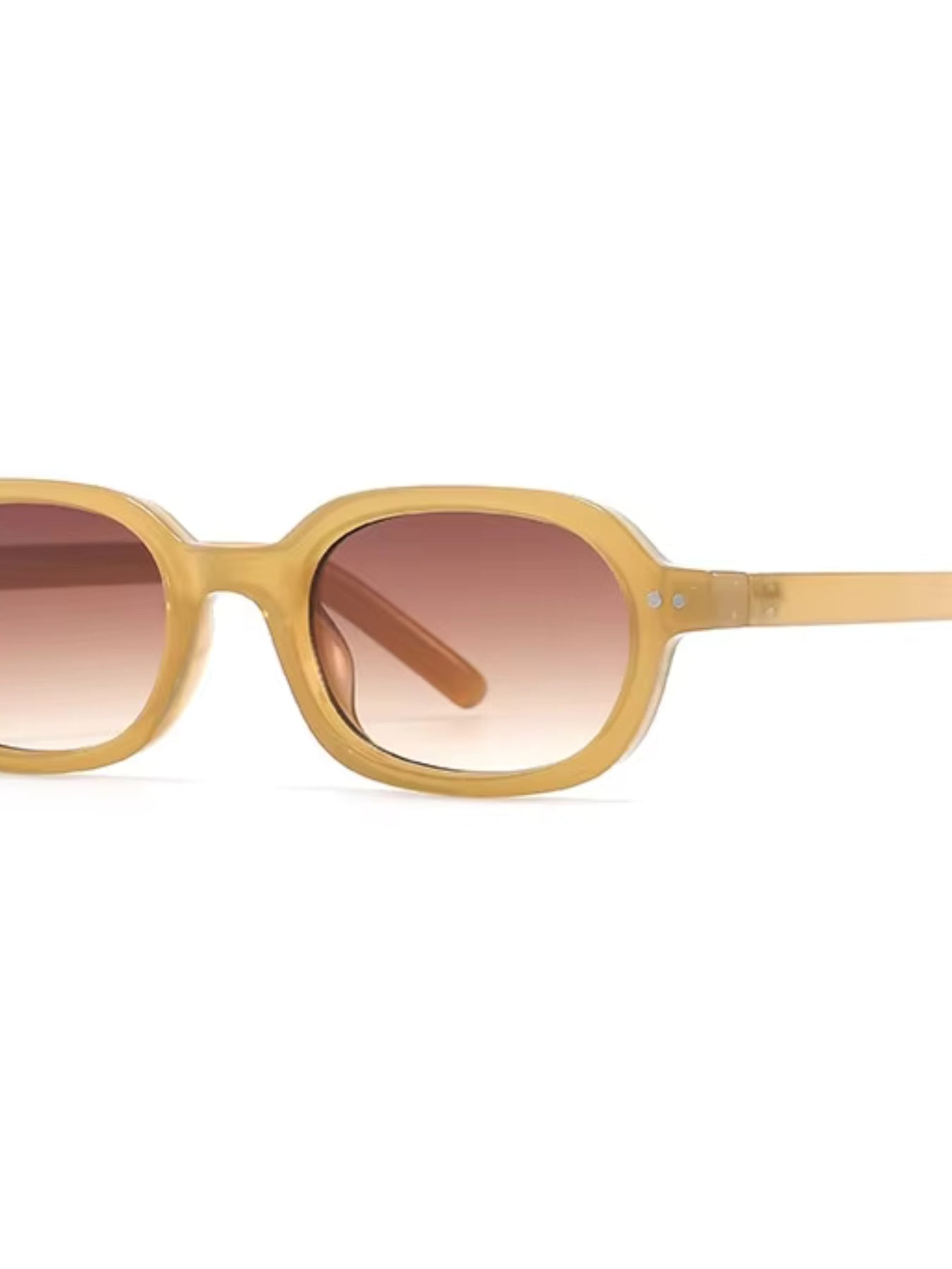 Korean V2 Orange Brown Gradient Rectangle Sunglasses