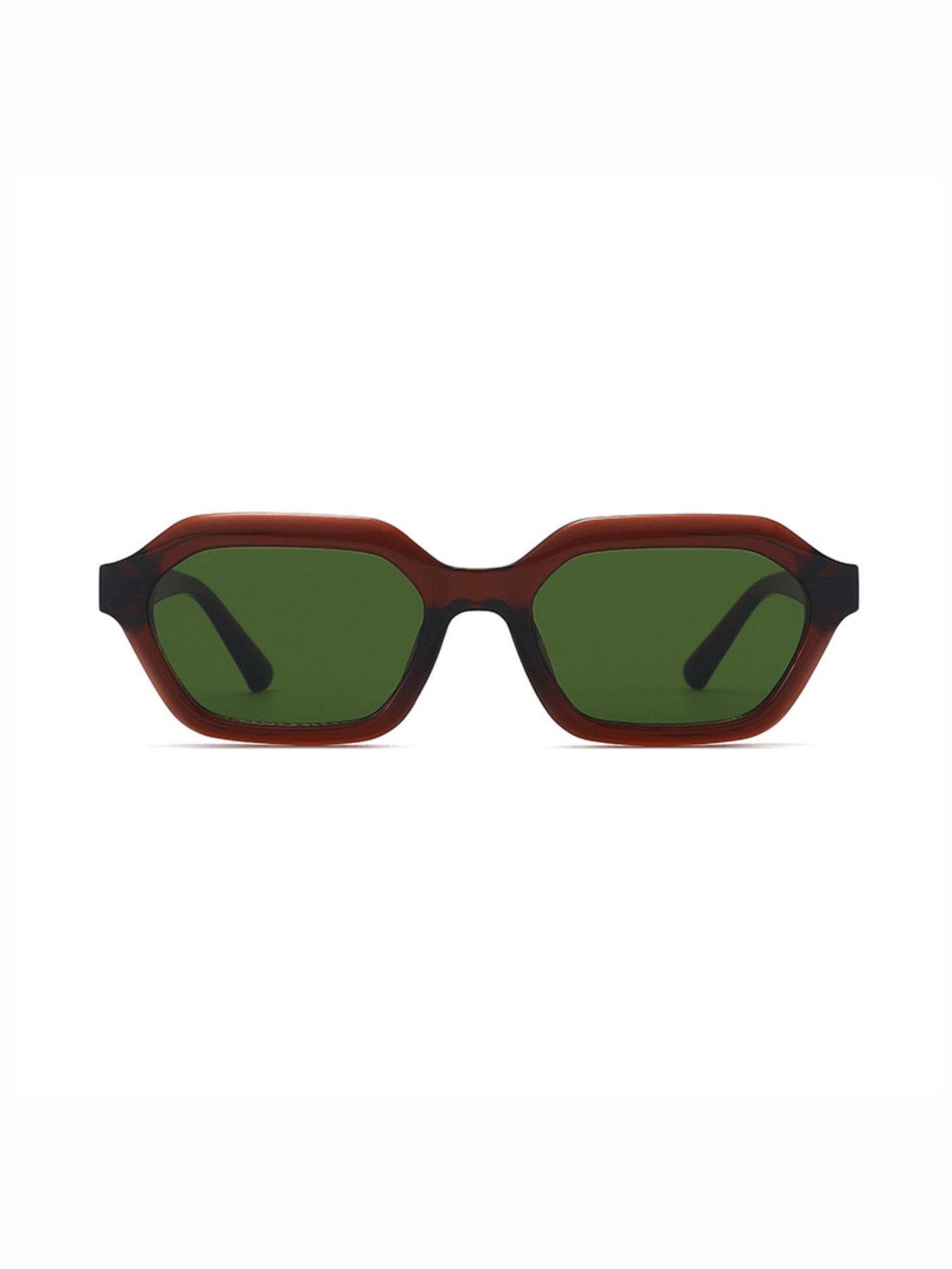 Stellan Brown Green Retro Square Sunglasses
