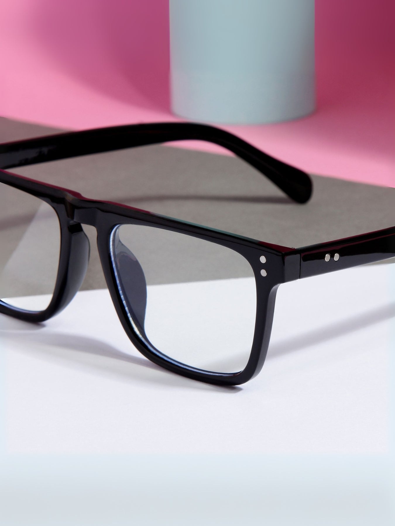 Pardon Black Clear Premium Rectangle Sunglasses