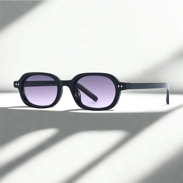 Korean V2 Black Purple Gradient Rectangle Sunglasses