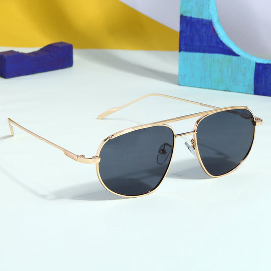 Gold Black Pilot Sunglasses