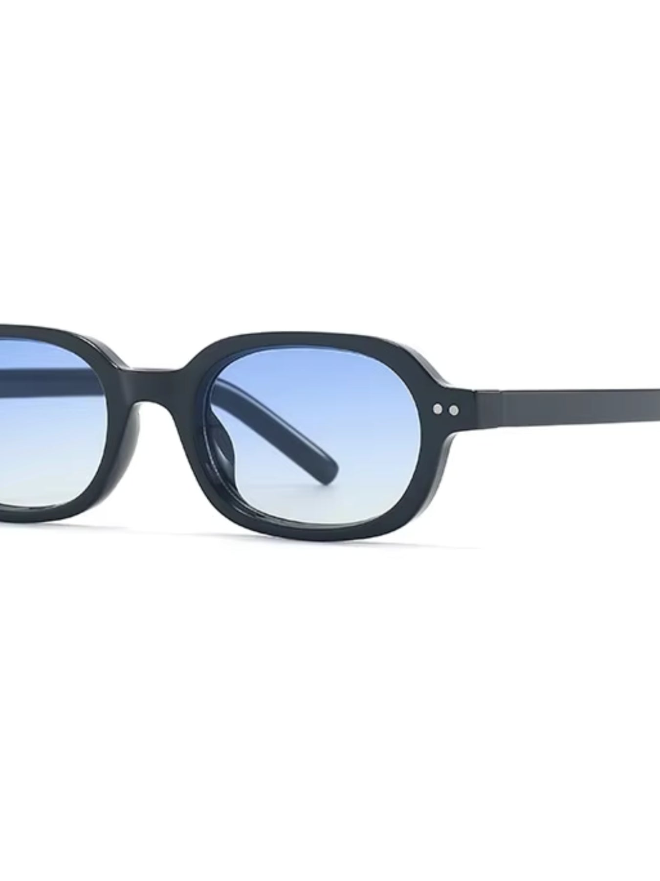 Korean V2 Black Blue Gradient Rectangle Sunglasses