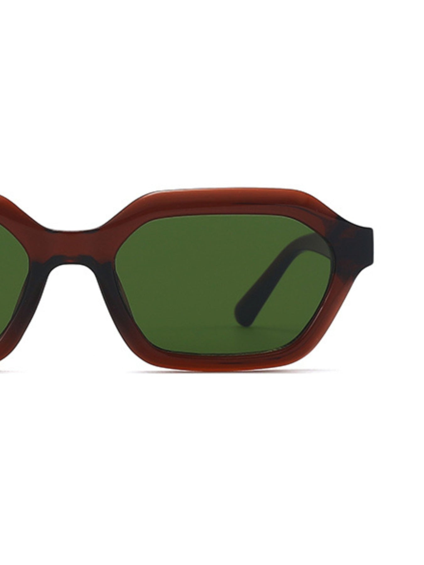 Stellan Brown Green Retro Square Sunglasses