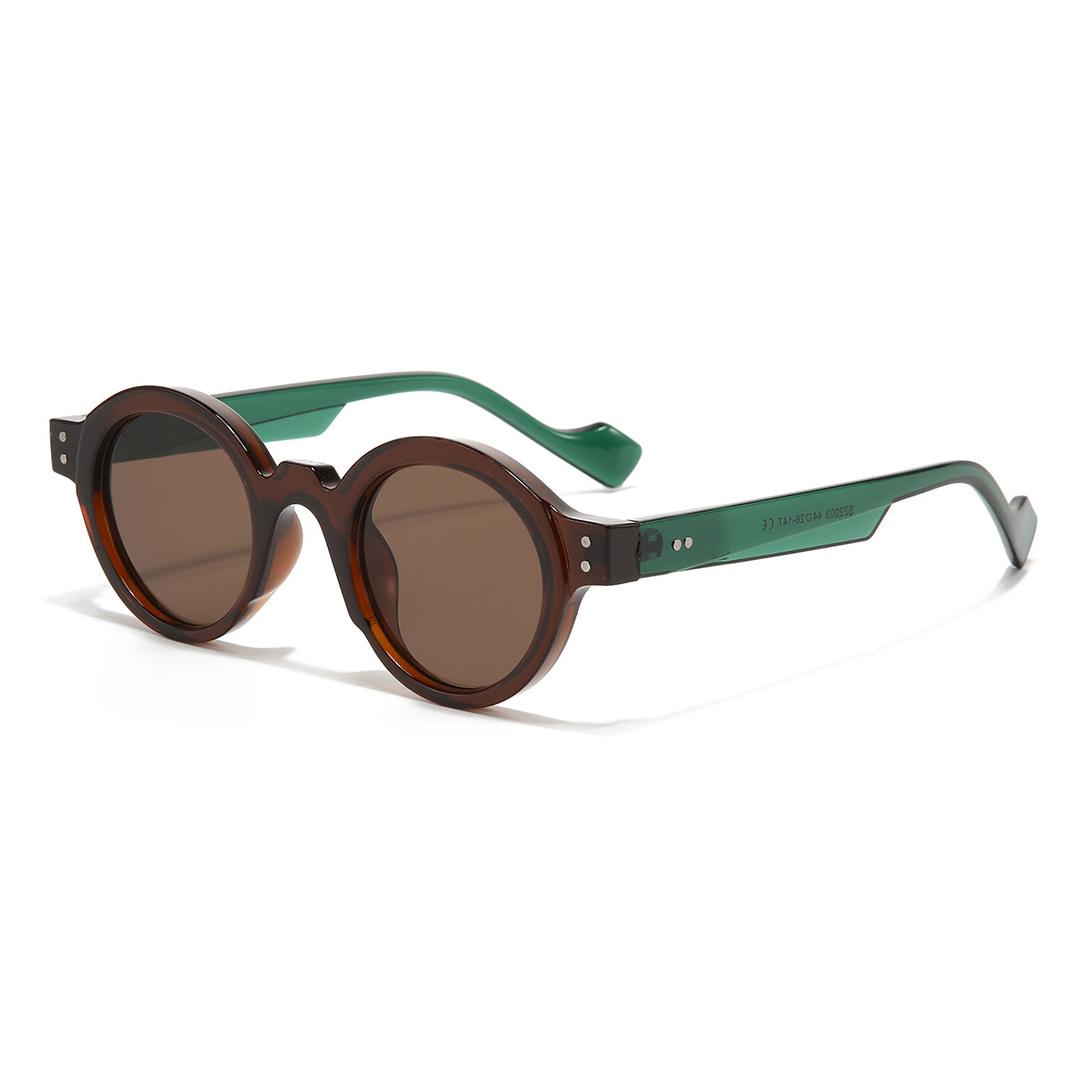 Green Brown Brown SZ 2003 Round Sunglasses