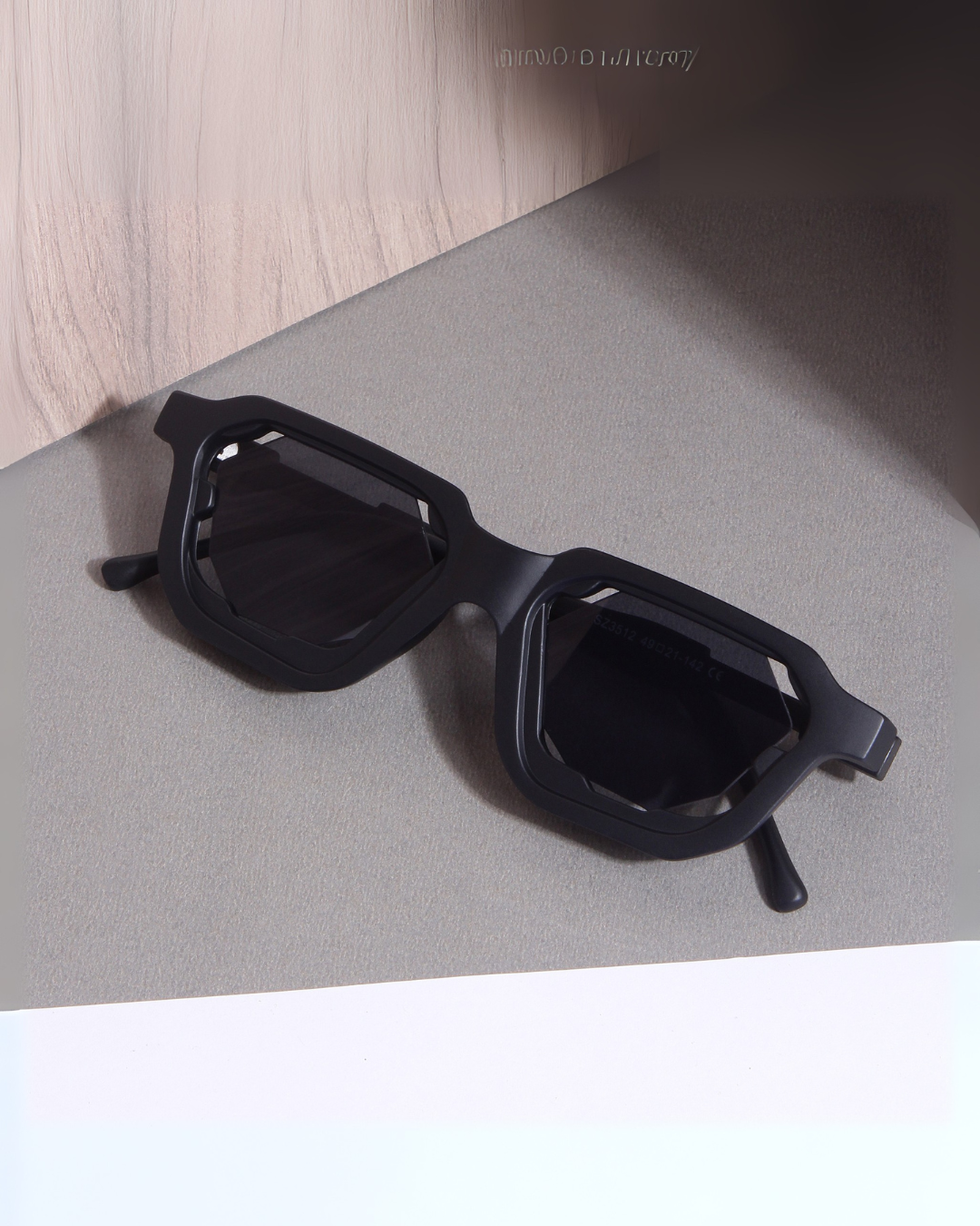 Crystal Full Black Square Sunglasses
