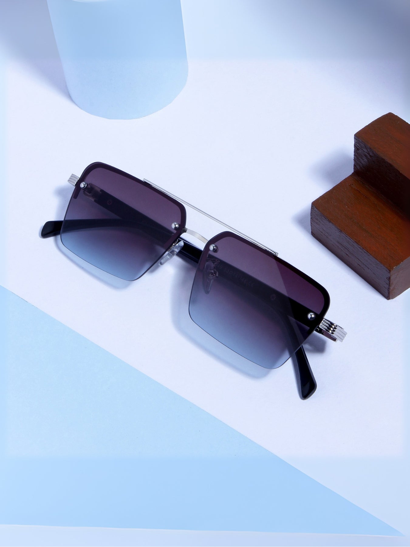 GG2349 Black Blue Gradient Rectangle Sunglasses
