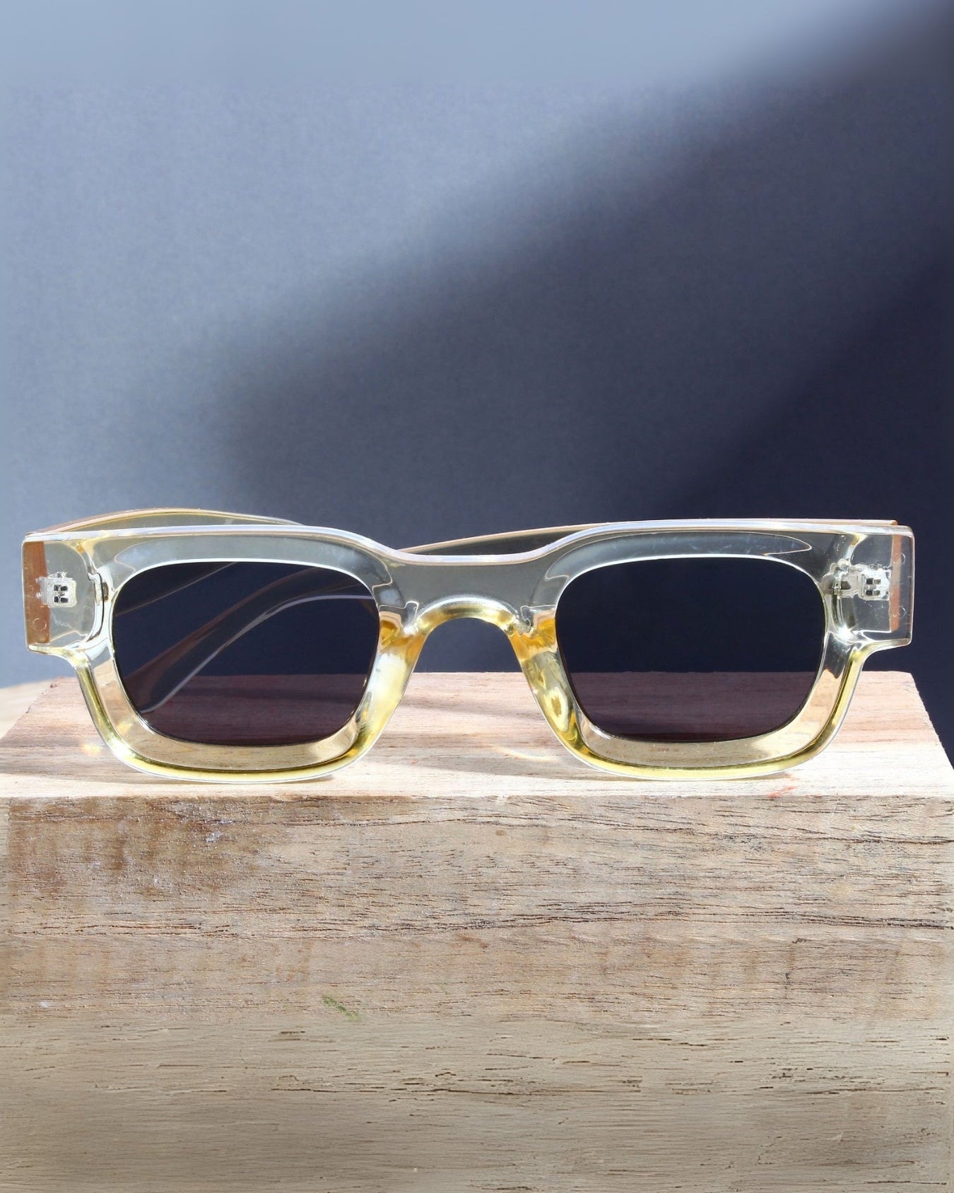 Vintage V1 Yellow Black Square Sunglasses
