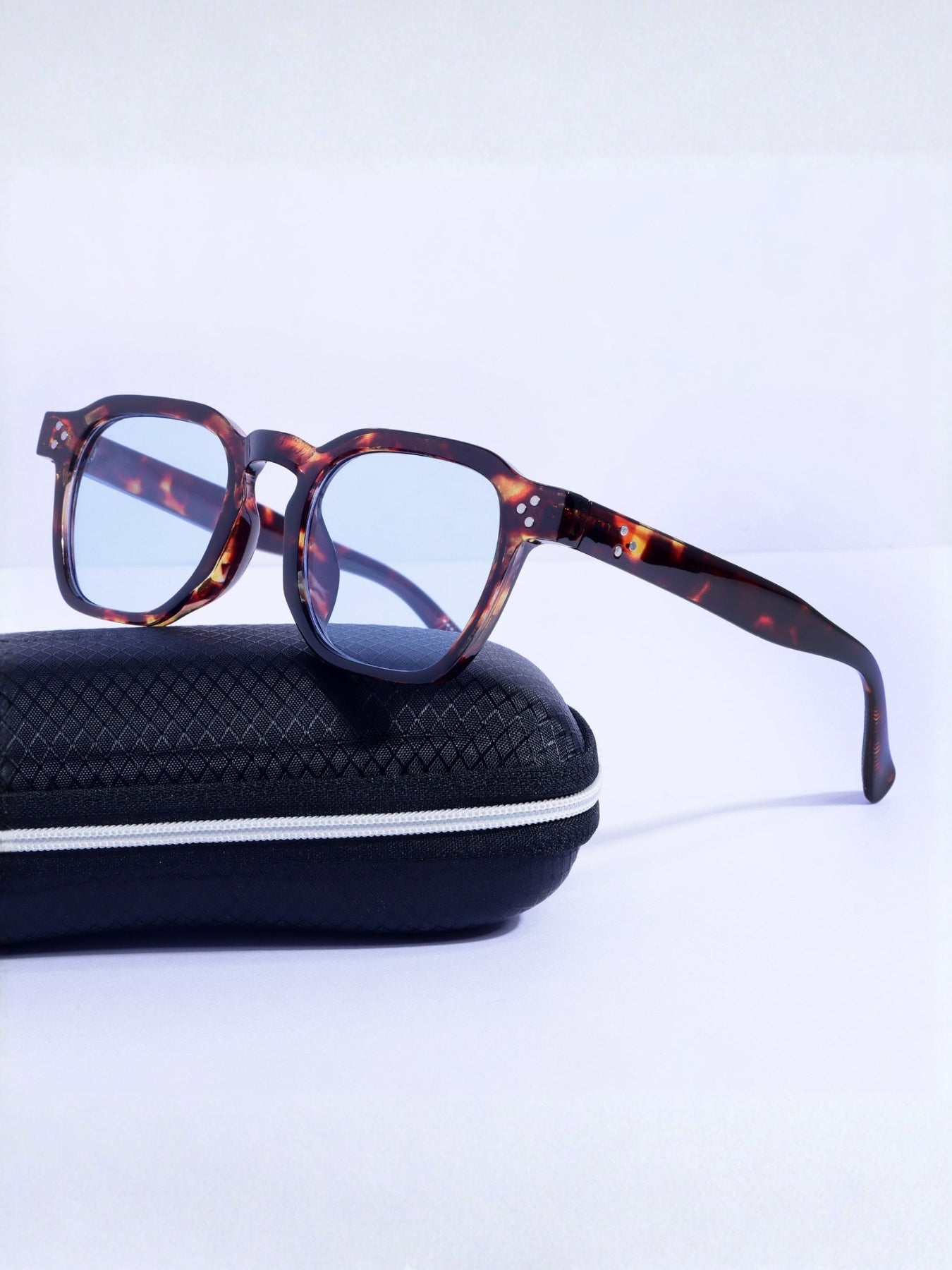 J-Bond Tortoise Brown Blue Square Sunglasses
