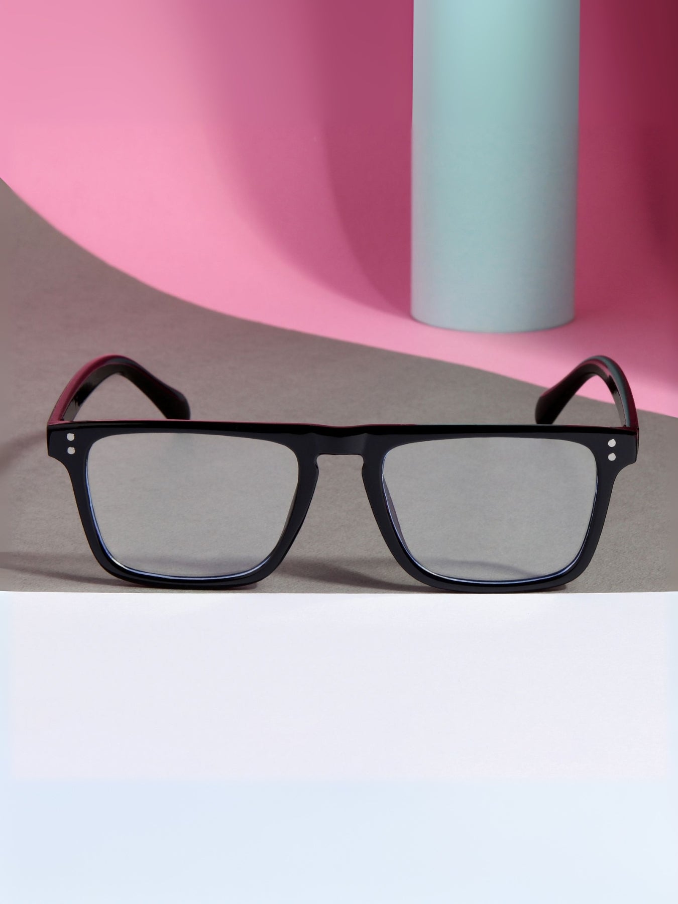 Pardon Black Clear Premium Rectangle Sunglasses