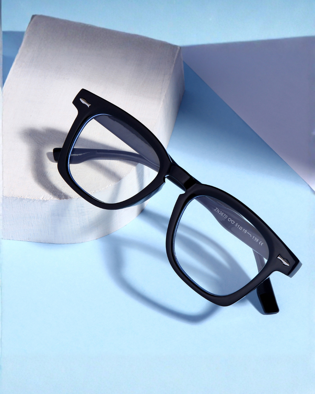 Michel Black Clear Square Sunglasses