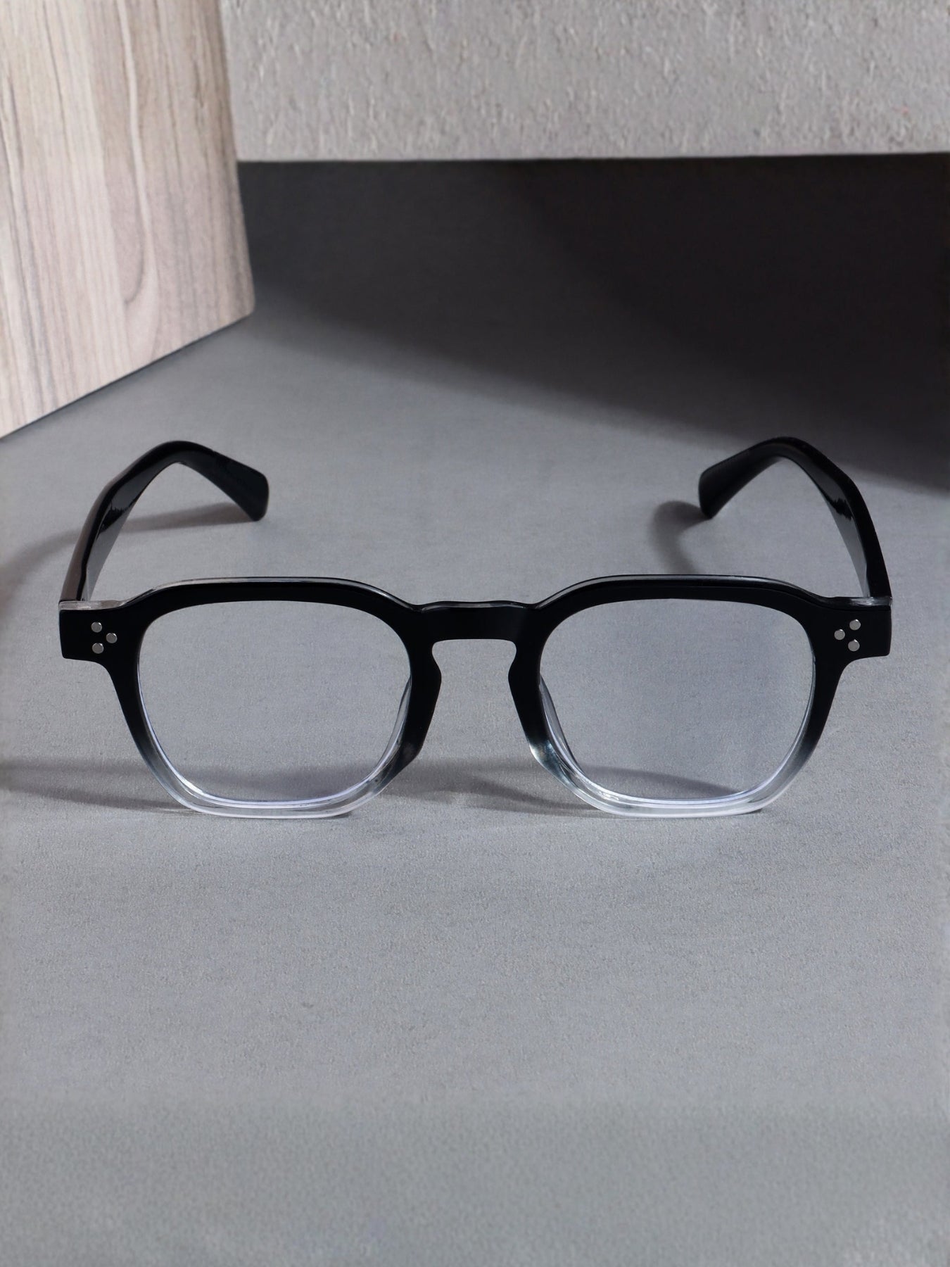 J-Bond Black Tr. Clear Square Sunglasses