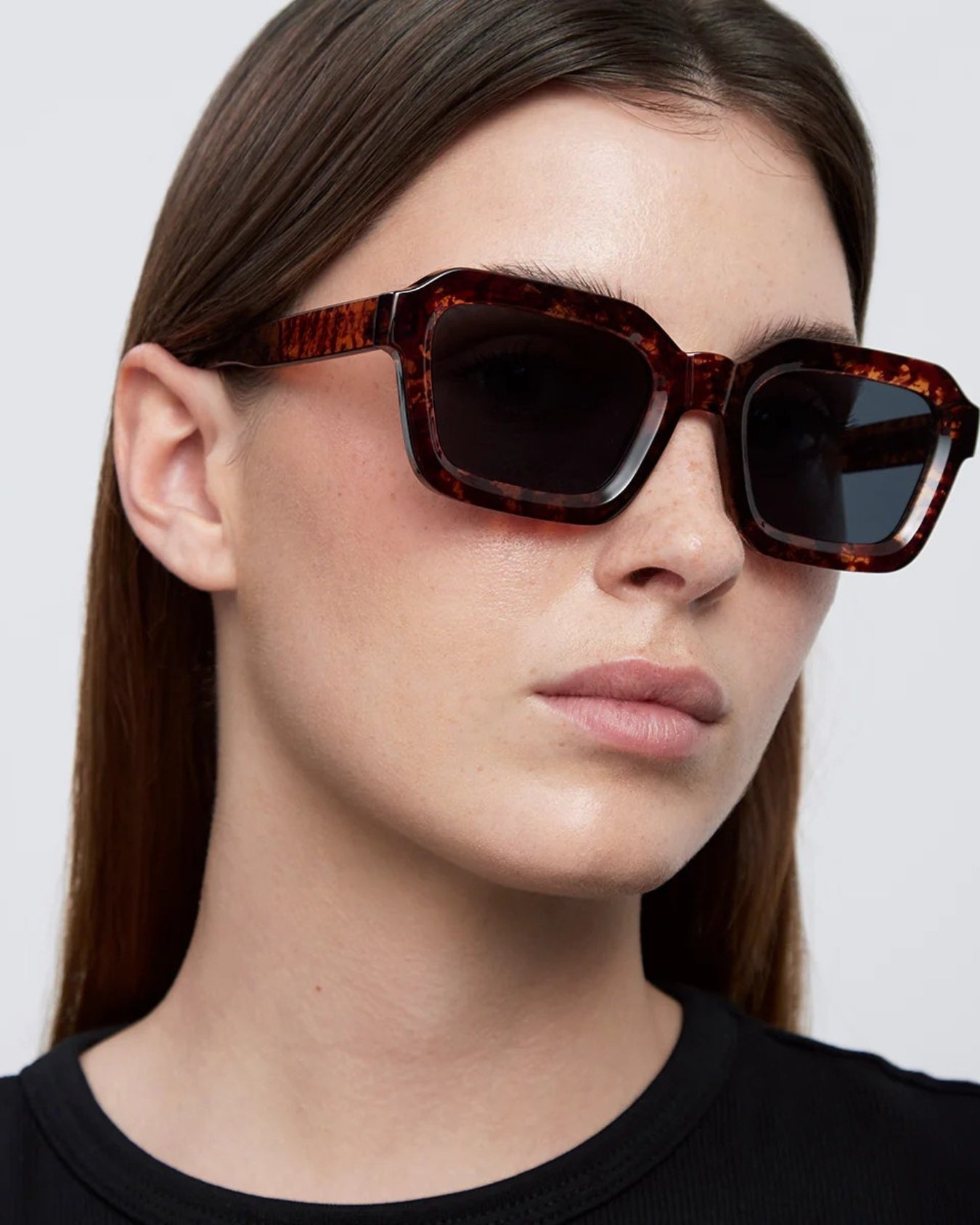 Hunter Tortoise Brown Black Square Sunglasses