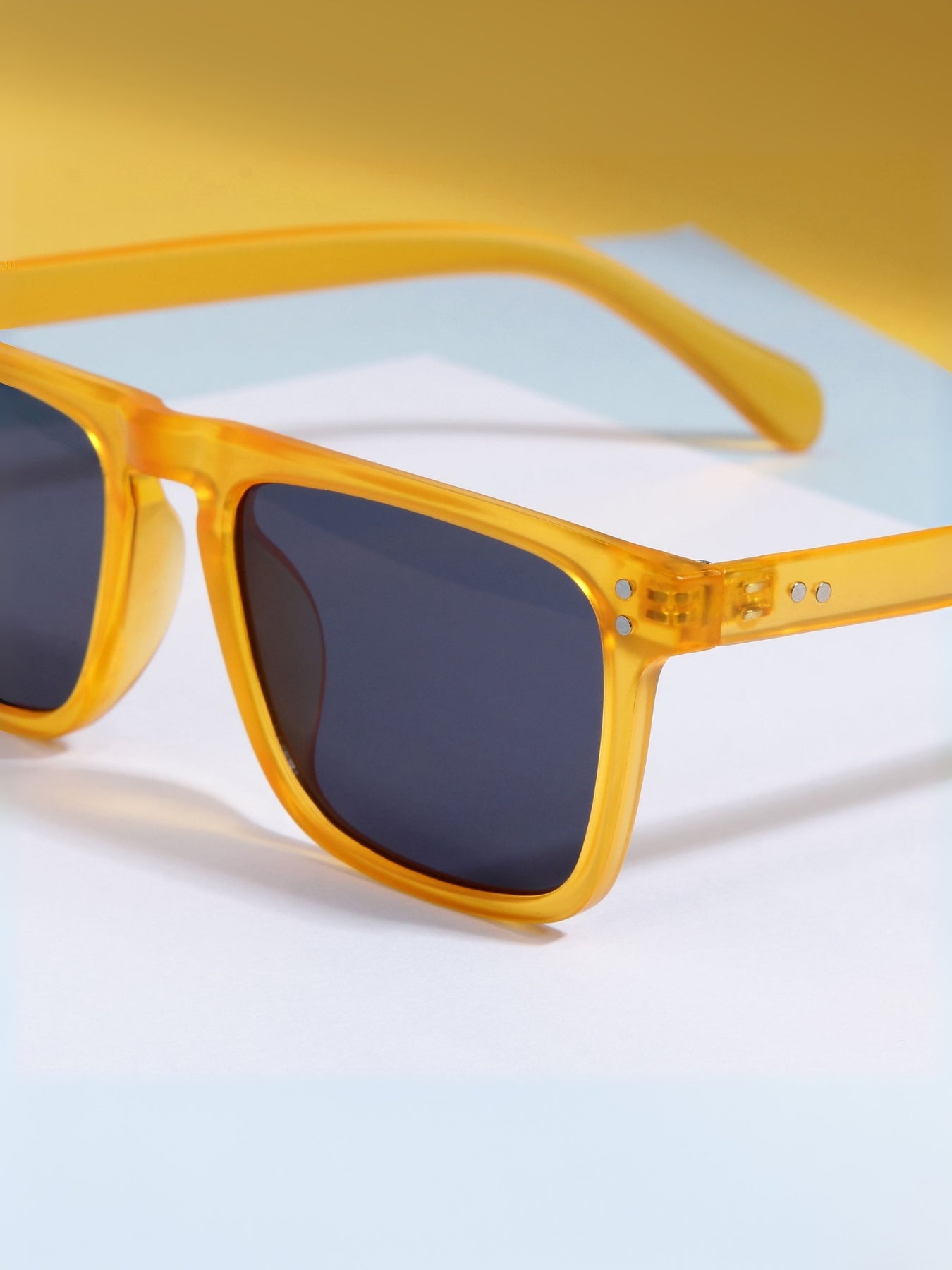 Pardon Yellow Black Premium Rectangle Sunglasses