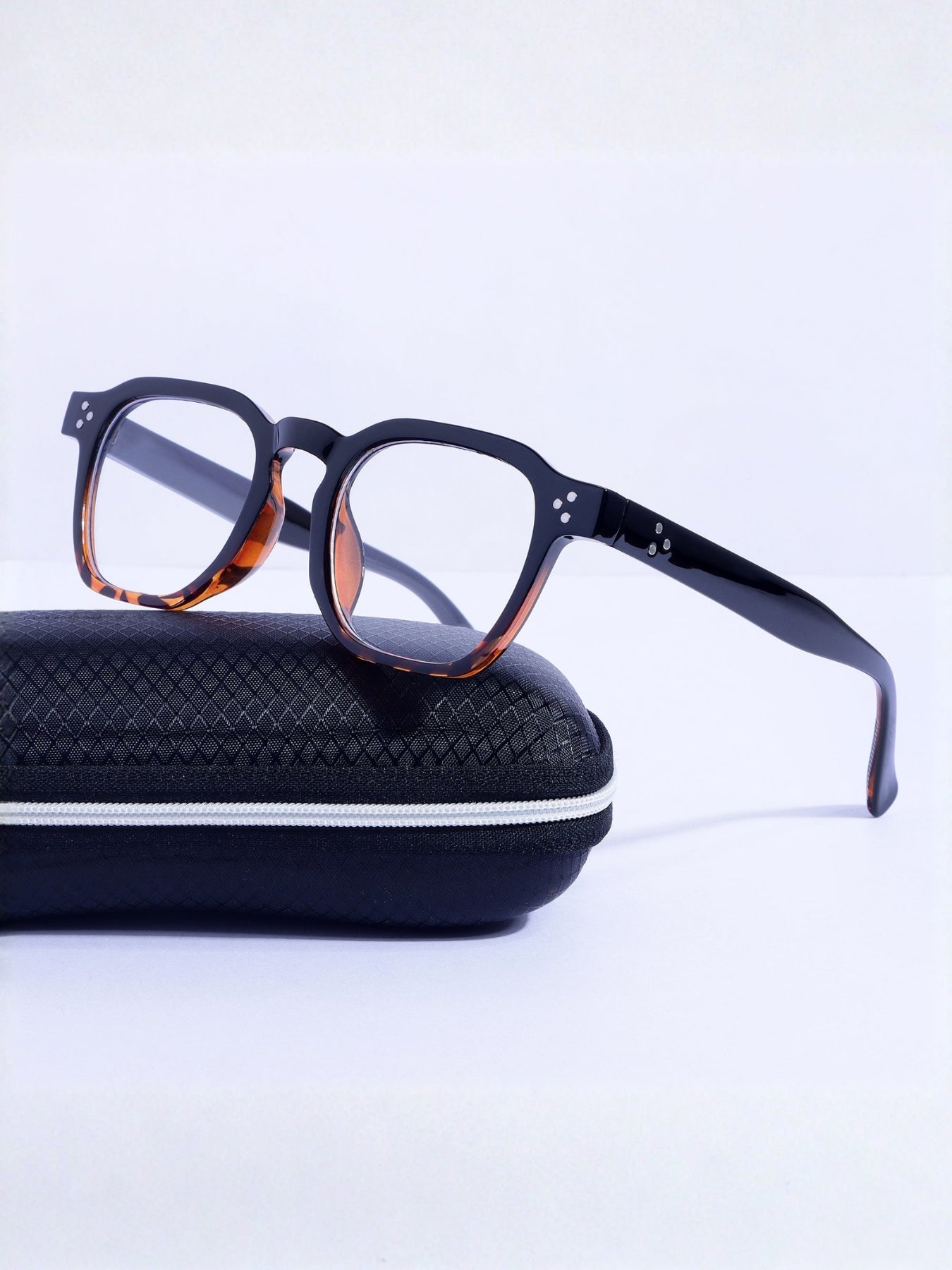 J-Bond Black Tortoise Clear Square Sunglasses