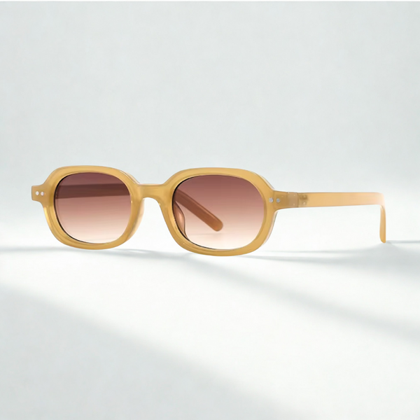Korean V2 Orange Brown Gradient Rectangle Sunglasses