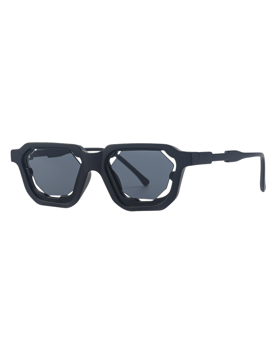 Crystal Full Black Square Sunglasses